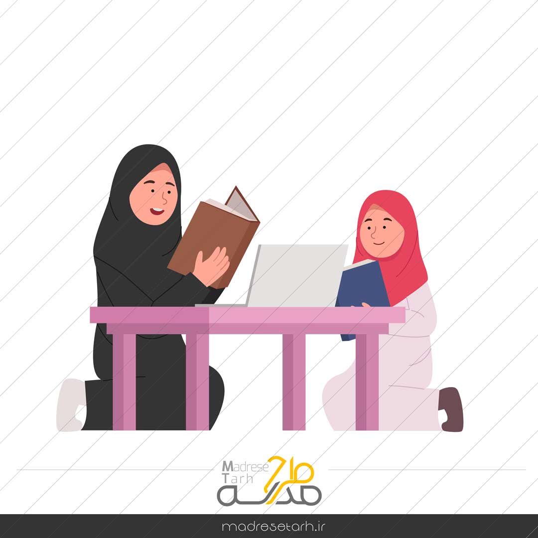 وکتور لایه باز معلم باحجاب