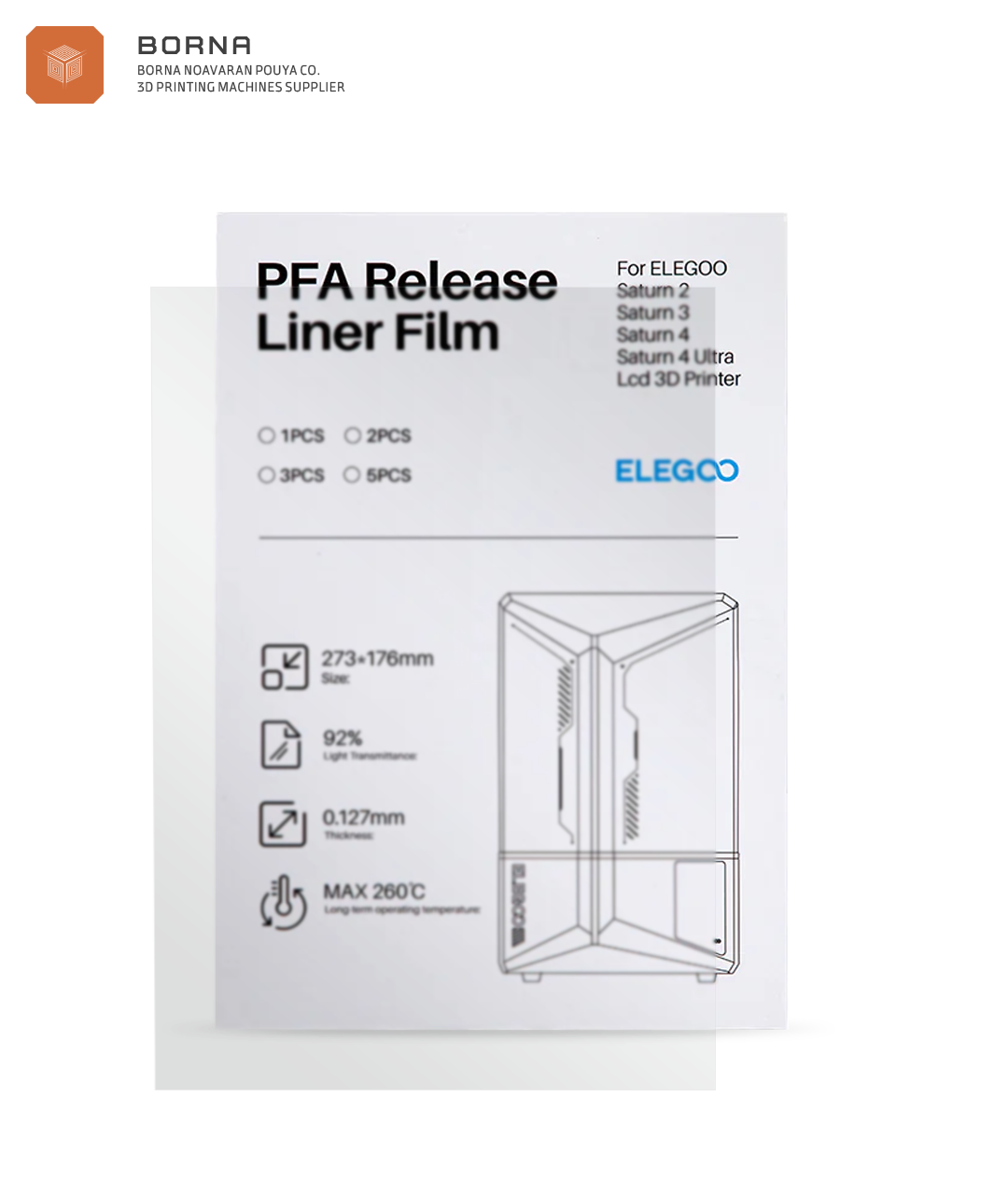 فیلم PFA پرینتر سه بعدی ELEGOO