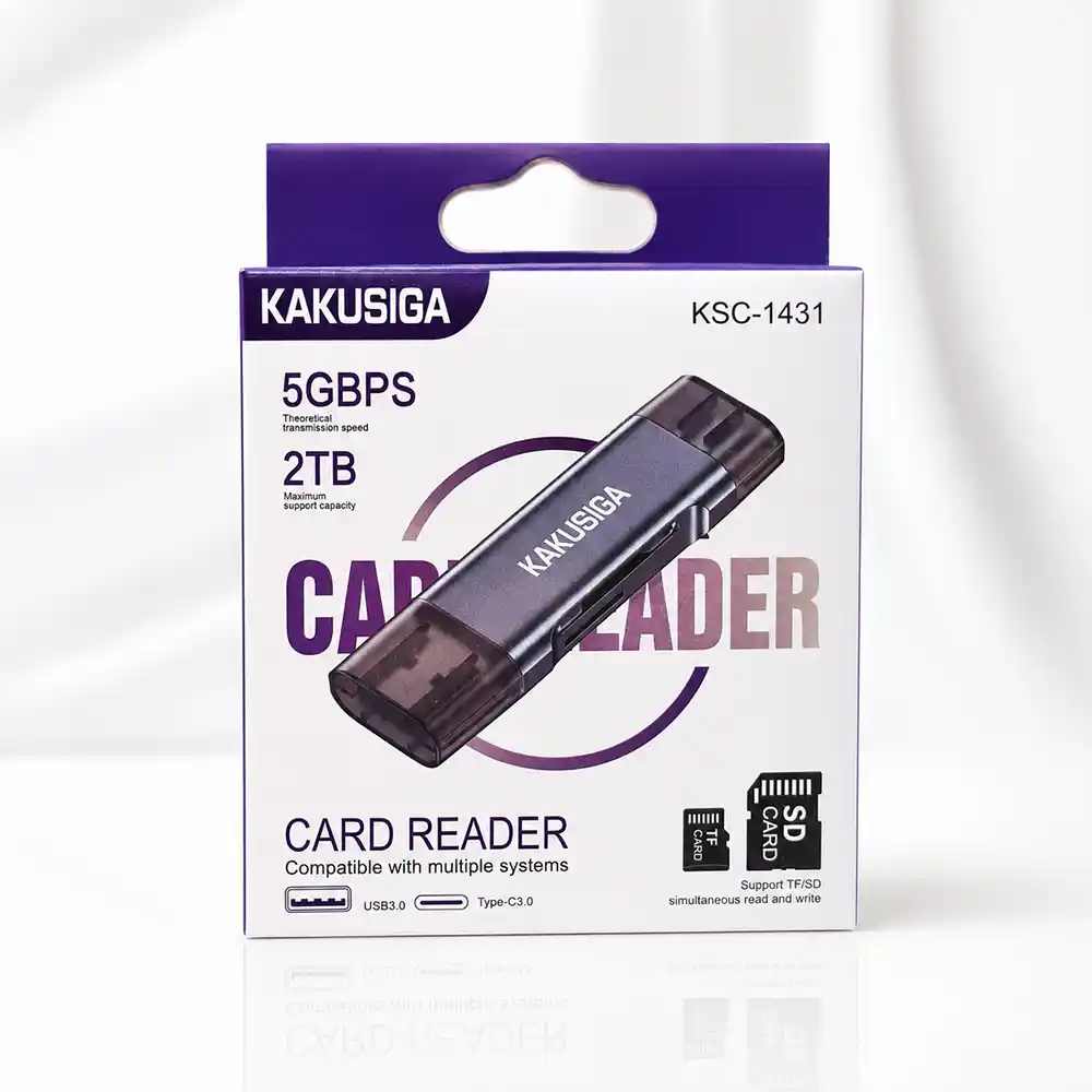 کارتخوان حرفهای USB-C برند KAKUSIGA مدل KSC-1431 (دوکاره SD/TF)