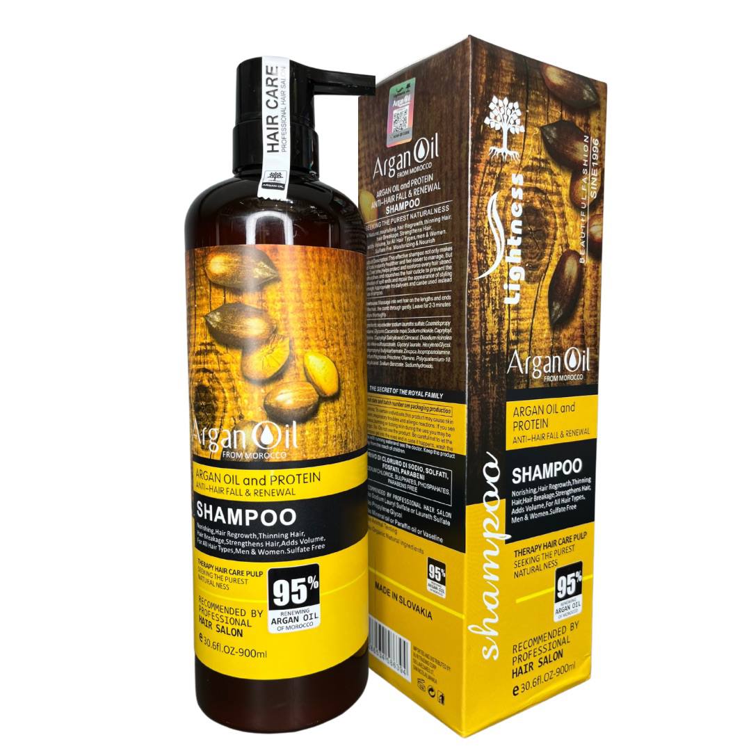 شامپو لایتنس (بدون سولفات) مدل argan oil حجم 900 میلی لیتر