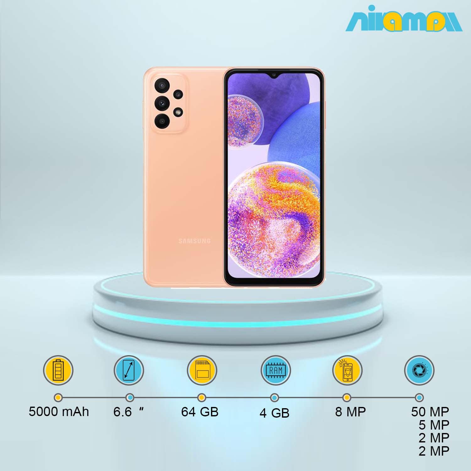 گوشی موبایل سامسونگ مدل Galaxy A23 دو سیم کارت ظرفیت 64 گیگابایت و رم4 گیگابایت