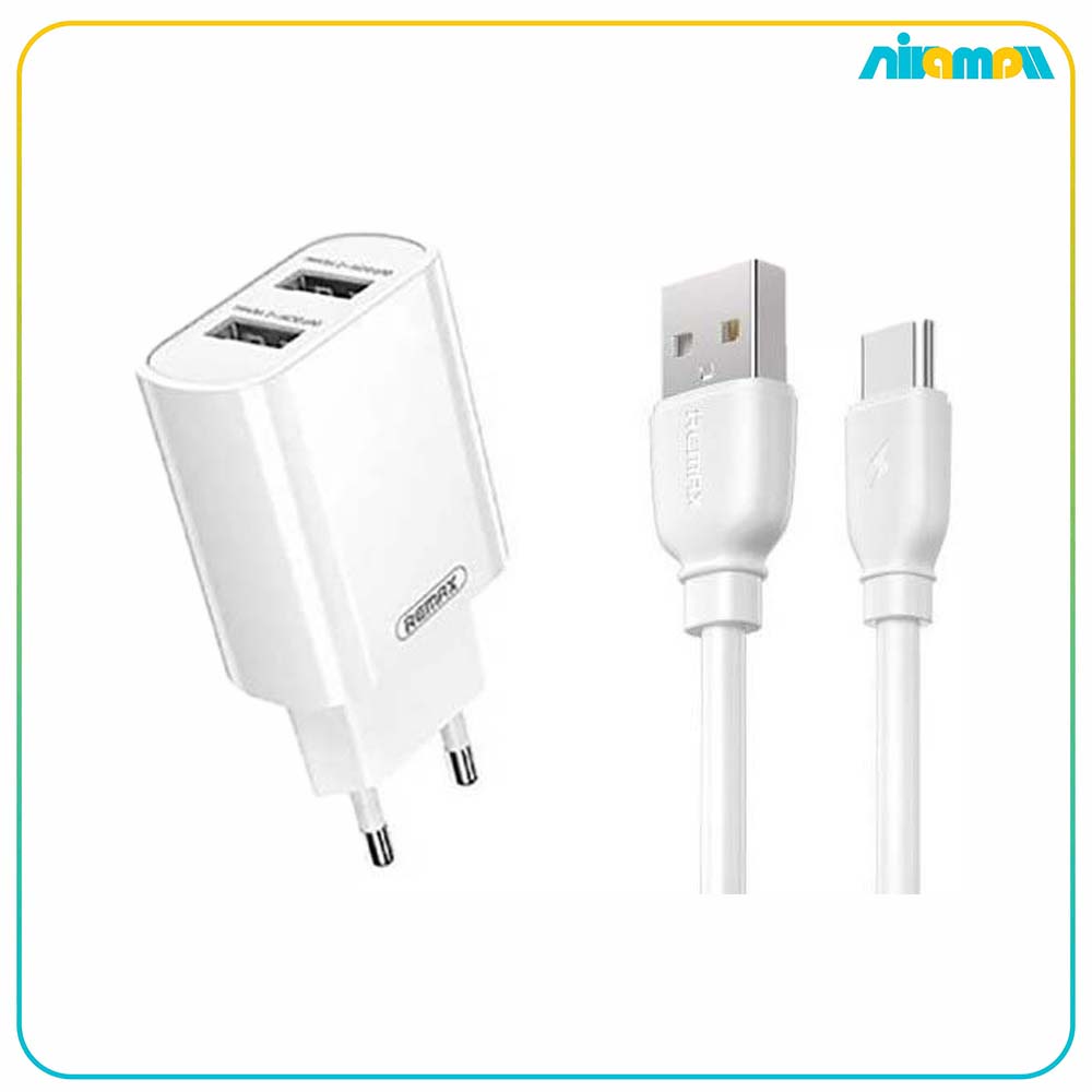 شارژ دیواری ریمکس مدل RP-U35 به همراه کابل تبدیل USB-C