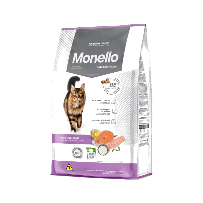 غذای خشک گربه مونلو Sterilised with Turkey & Salmon وزن 10 کیلوگرم