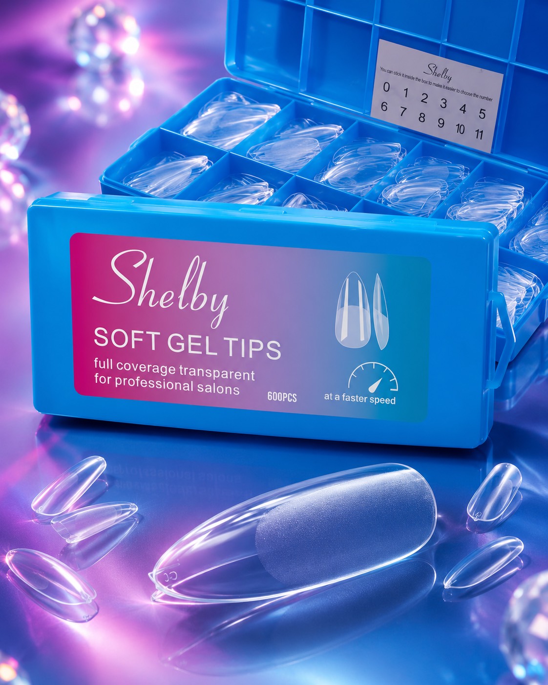 ژل تیپس ناخن مدل میندال - ۶۰۰ عددی - شلبی Shelby