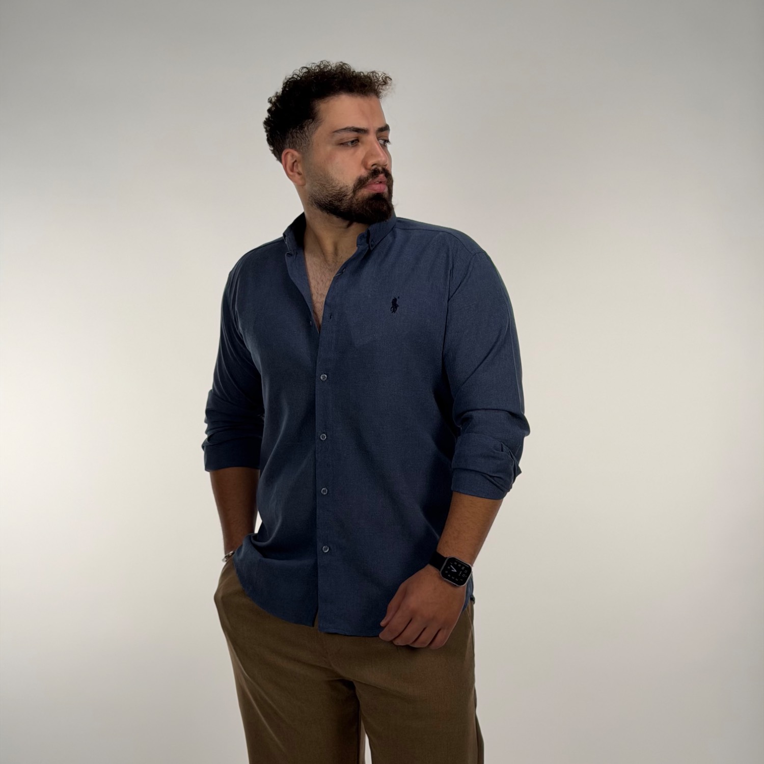 پیراهن آستین بلند پنبه مردانه