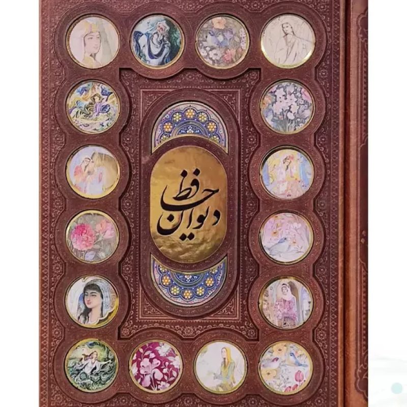 حافظ وزیری گلاسه چرم قابدار کشویی با پلاک های دایره ای
