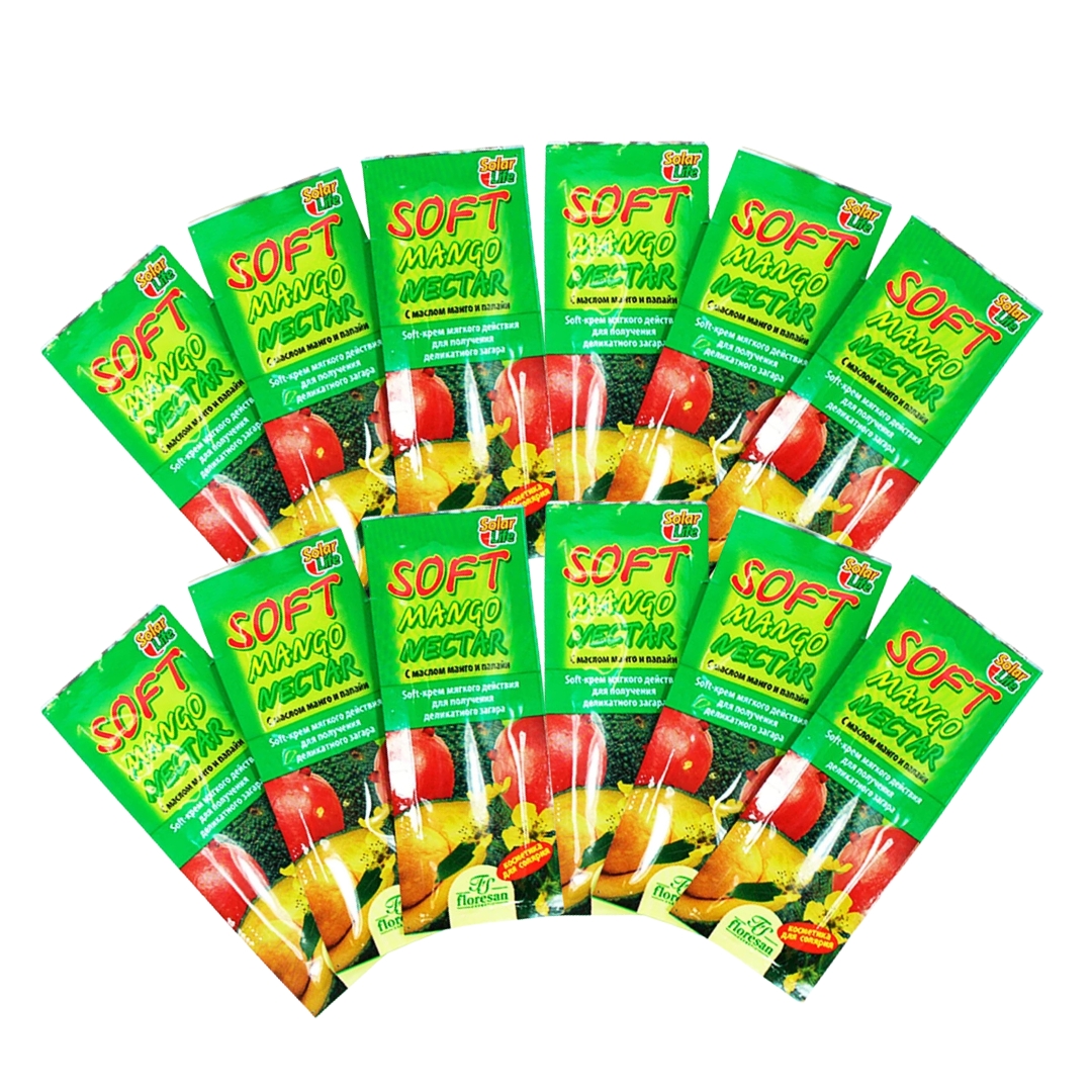 برنزه کننده فلورسان مدل (SOFT MANGO NECTAR) پک 12 عددی - FLORESAN