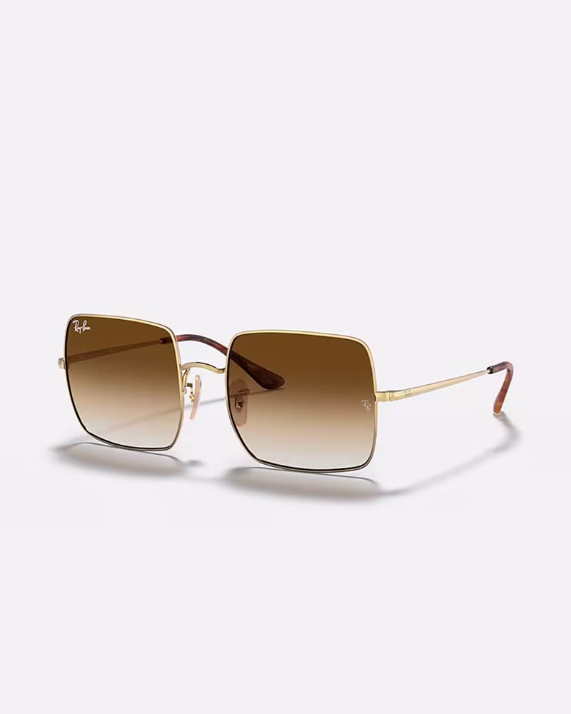 عینک آفتابی اورجینال زنانه ریبن مدل RayBan RB1971 SQUARE - فريم طلايي عدسي هايلايت قهوه اي