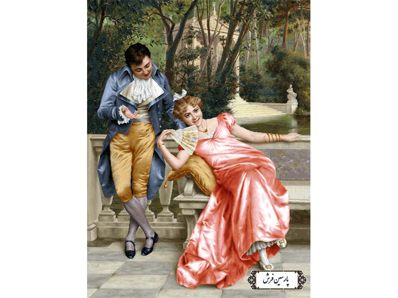 نخ و نقشه تابلو فرش عشوه گری معشوق - کد NF2205