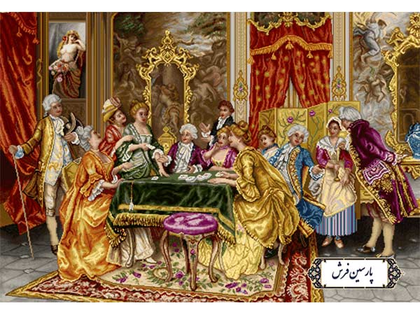 نخ و نقشه تابلو فرش پاسور باز کوچک - کد NF2333