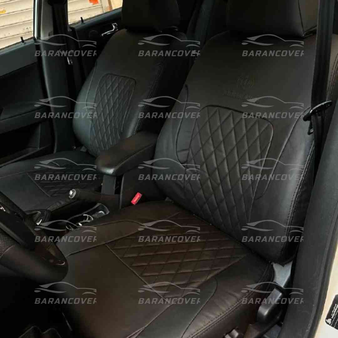 روکش صندلی برلیانس H320 چرم وسط گلدوزی رنگ مشکی