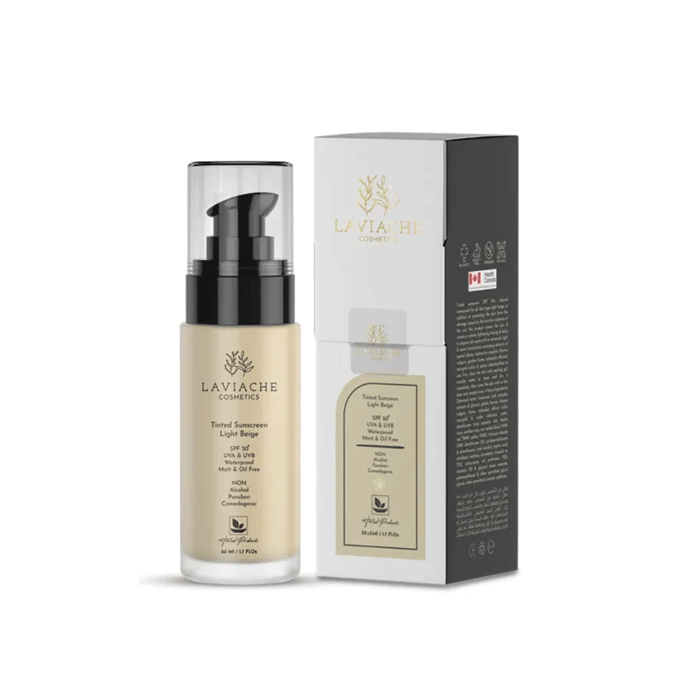 کرم ضدآفتاب رنگی لاویاچه spf 50 مناسب انواع پوست Laviache
