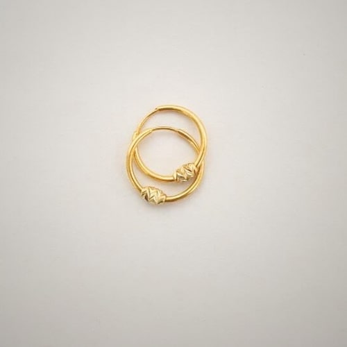 گوشواره طلا حلقه ای تک گوی
