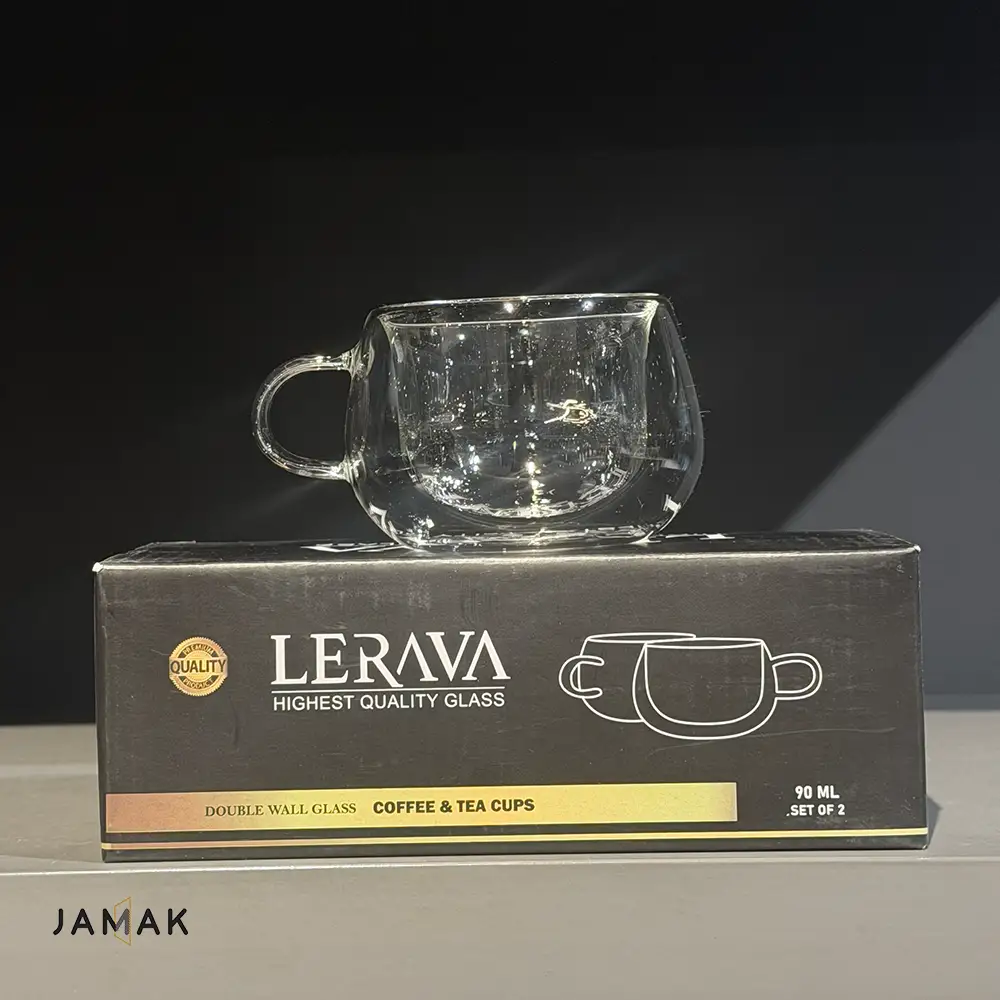 فنجان قهوه خوری دوجداره lerava عددی
