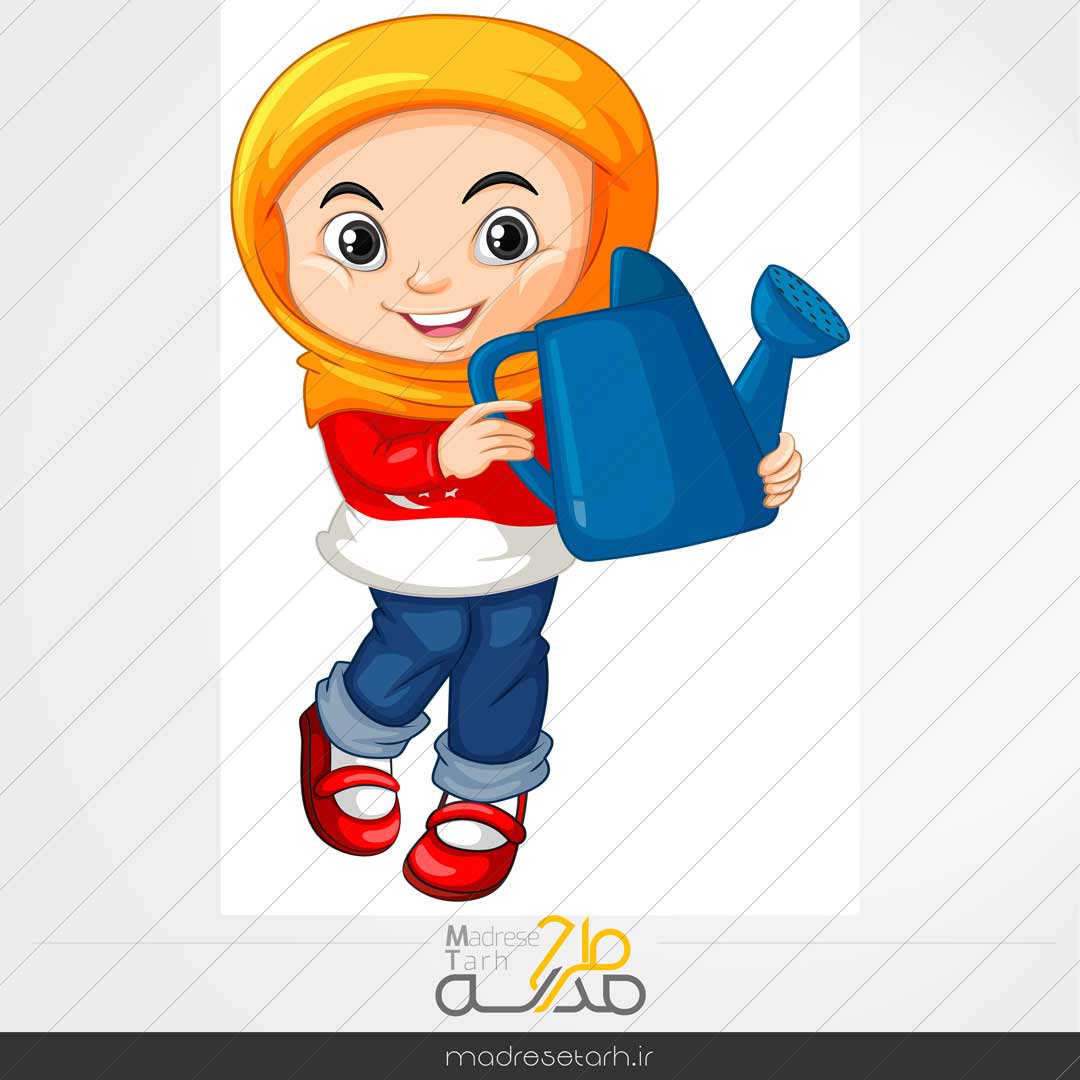 وکتور لایه باز دانش آموزی دختر