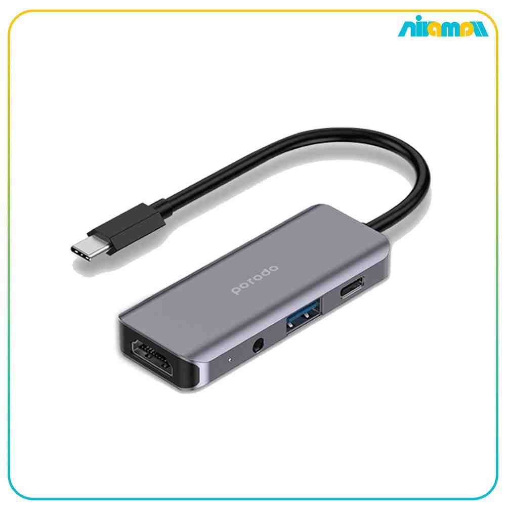 هاب 4 پورت USB-C پرودو مدل 4 in 1 USB-C Hub