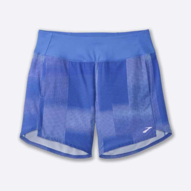 شورت ورزشی زنانه بروکس Brooks Chaser 7″ Short آبی طرحدار