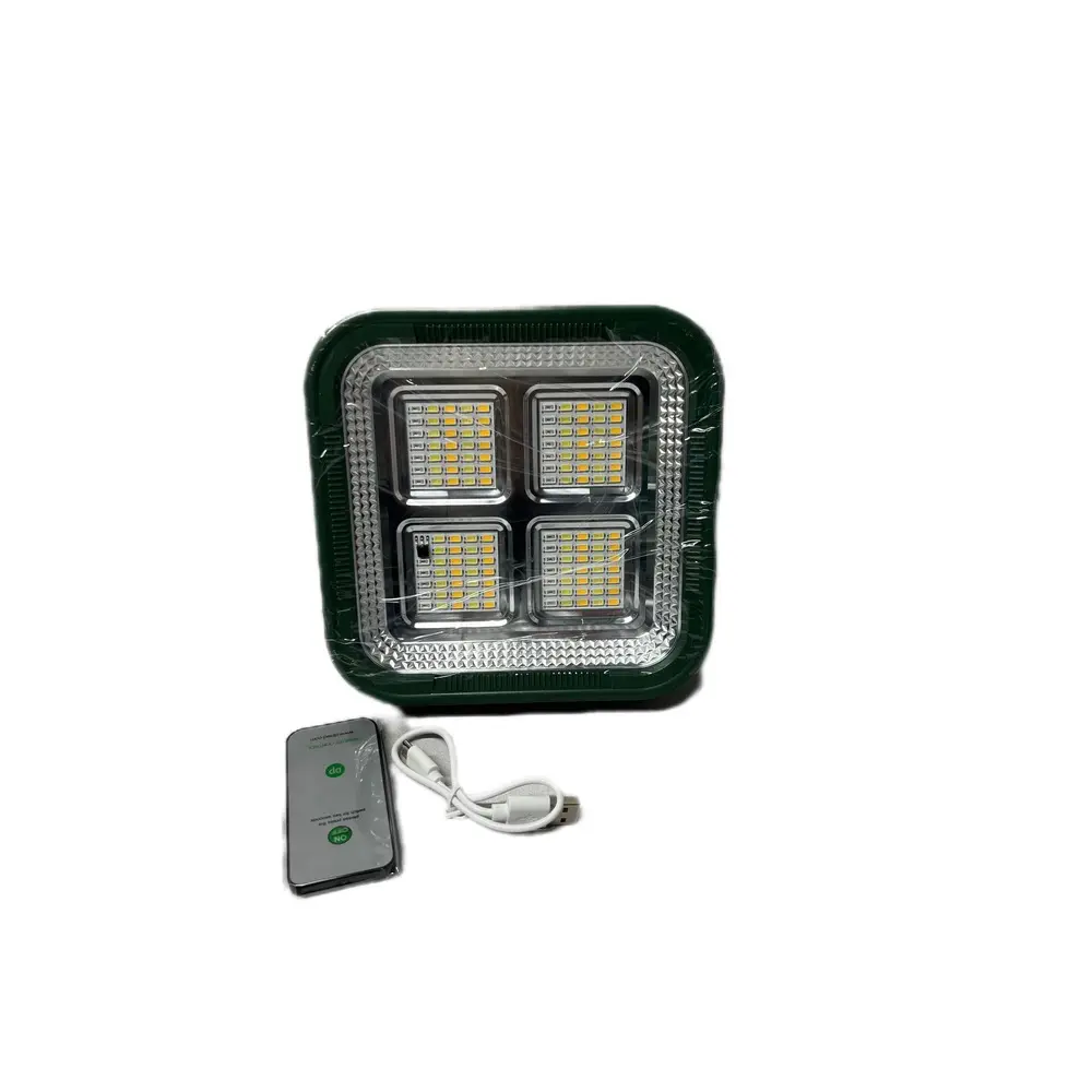 پروژکتور خورشیدی قابل حمل مدل DP‑7171B با پنل خورشیدی، شارژ USB و ریموت کنترل