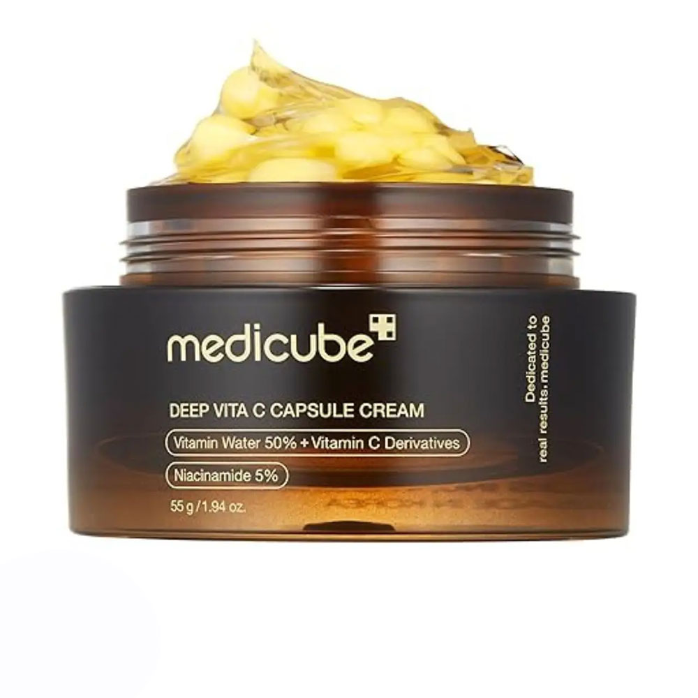 کرم کپسولی ویتامین سی مدی کیوب 55 گرم (Medicube Deep Vitamin C Golden Capsule Face Moisturizer)