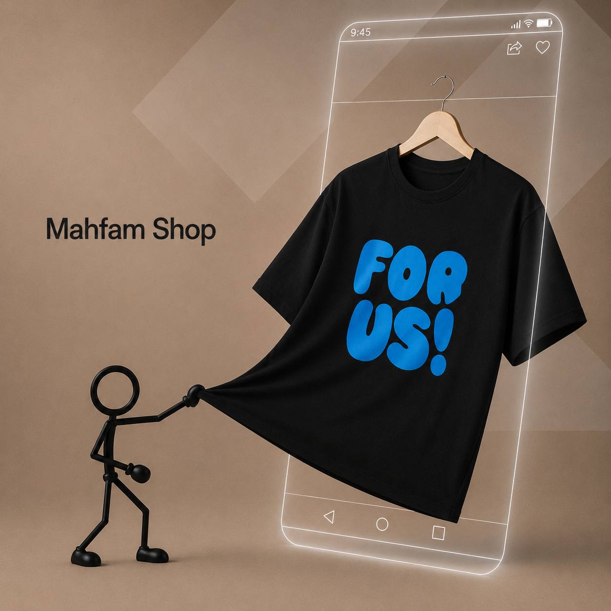 تیشرت دخترانه طرح FOR - مشکی