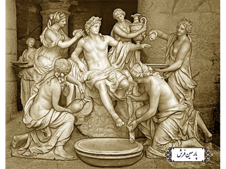 نخ و نقشه تابلو فرش تندیس خلقت آدم - کد NT4232