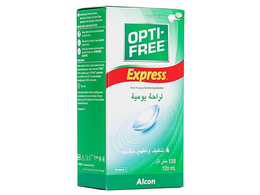 محلول شستشوی لنز Opti Free Express اپتی فری 120 میل اصلی