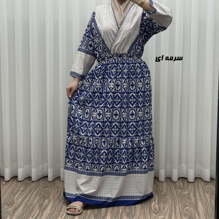 پیراهن فلور بوگاتی چپ و راستی مدل جاجیم کد R1843