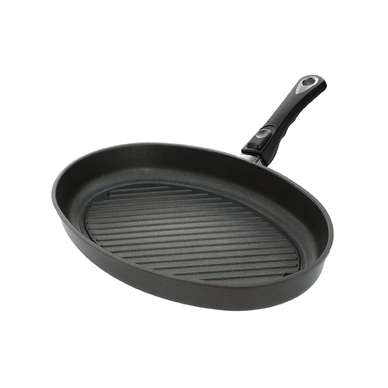 ماهیتابه دسته باز شو گریل ای ام تی قطر 24*35وارتفاع 5سانتی متر(کد 3524GZ)