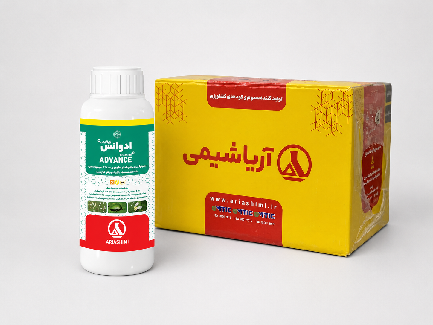 حشره‌کش تیامتوکسام لامبدا سای هالوترین آریاشیمی (ادوانس) نیم لیتری - فروش عمده (کارتن ۲۴ عددی)