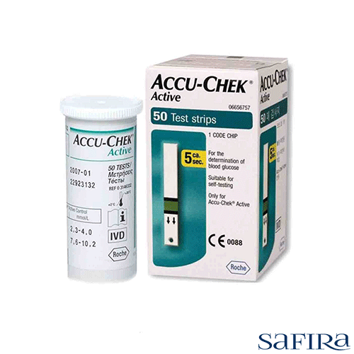 نوار تست قند خون اکیوچک اکتیو بسته 50 عددی -ACCU-CHECK ACTIVE