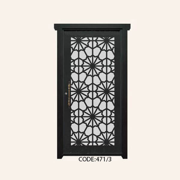 درب یک لنگه فلزی CNC طرح 471