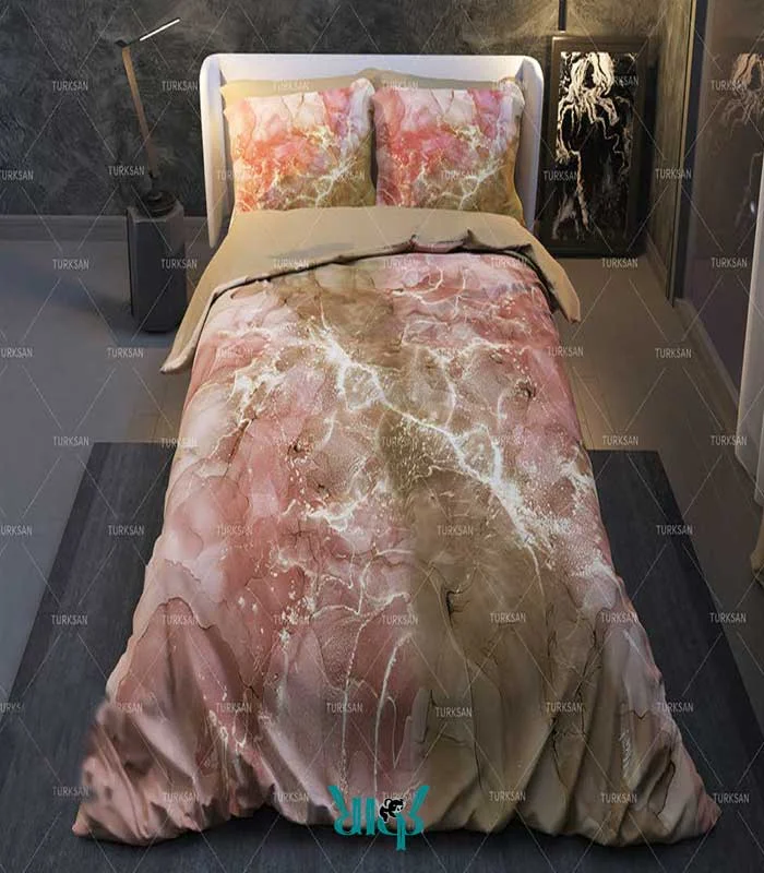 روتختی دونفره صورتی طرح سنگ مرمر کد d296