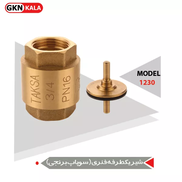 شیر یکطرفه فنری سوپاپ برنجی تکسا