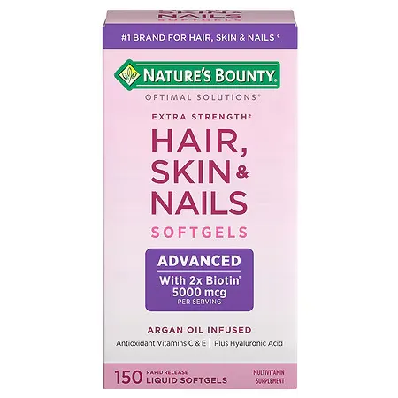 کپسول پوست، مو و ناخن اوپتیمال سلوشن نیچرز بونتی | Nature's Bounty Optimal Solutions Extra Strength Hair, Skin & Nails