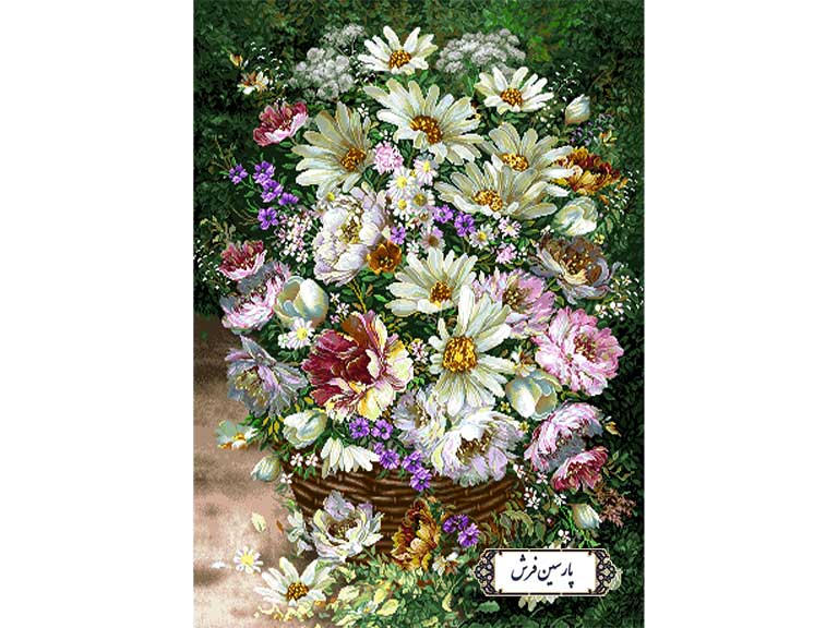 نخ و نقشه تابلو فرش طرح سبد گل جدید - کد NG1662
