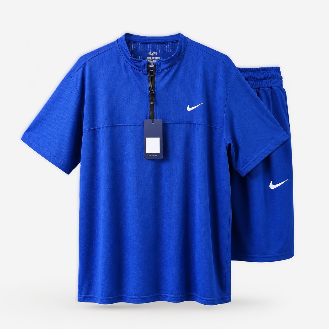 ست ورزشی نیم‌زیپ مردانه نایک (Nike) - آبی
