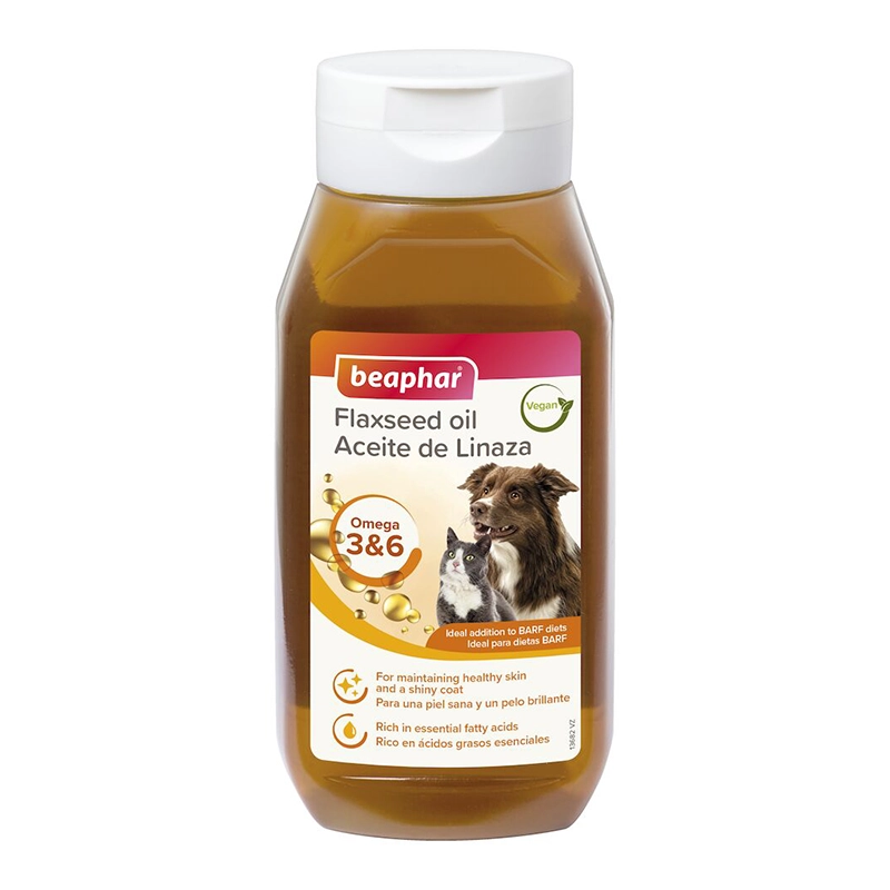 روغن بذر کتان وگان بیفار برای گربه و سگ Beaphar Flaxseed Oil (430 میلی لیتر)