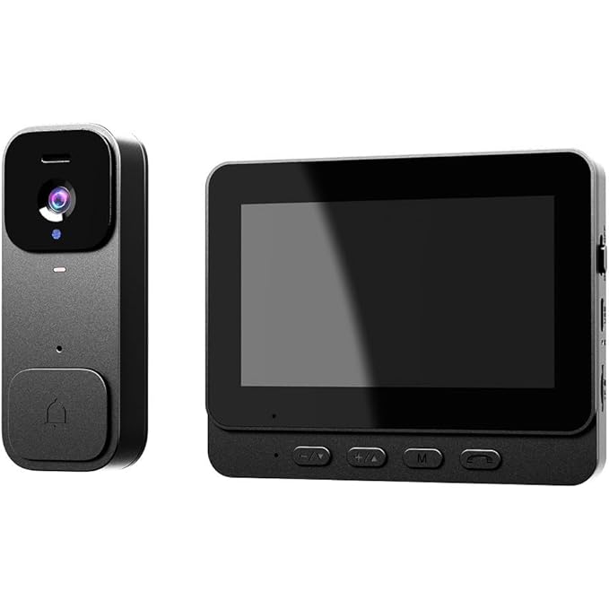 زنگ درب تصویری هوشمند بیسیم با مانیتور ۴.۳ اینچی مدل X7 – بدون نیاز به WiFi