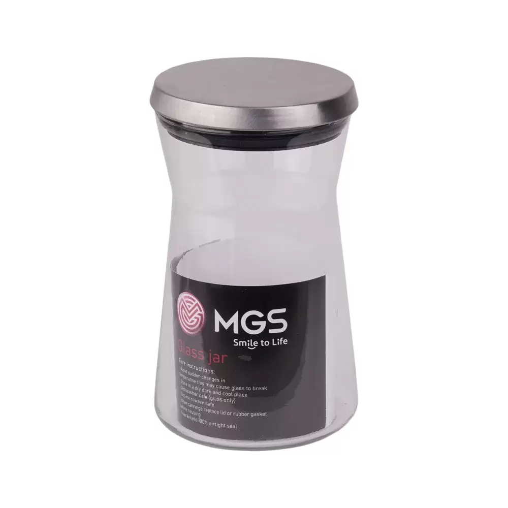 جاحبوباتی شیشه ای با درب استیل MGS 900CC ، کد B900S
