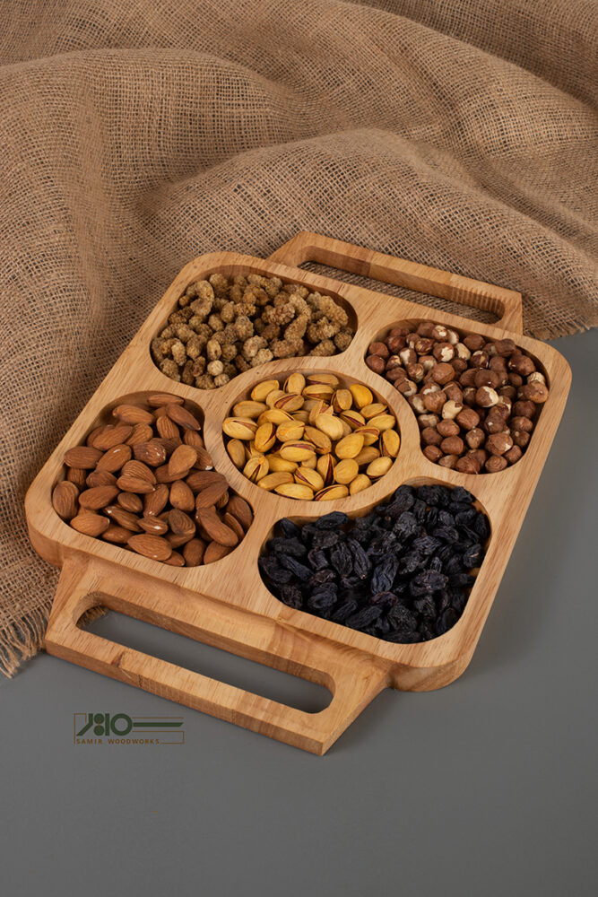 سینی سرو و پذیرایی چوبی 5 خانه B1002