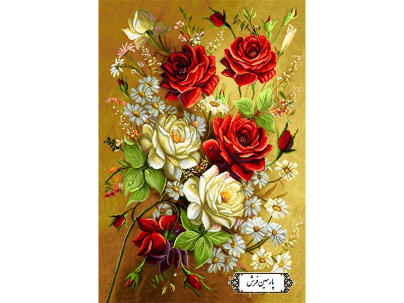 نخ و نقشه تابلو فرش دسته گل زیبا - کد NG1501