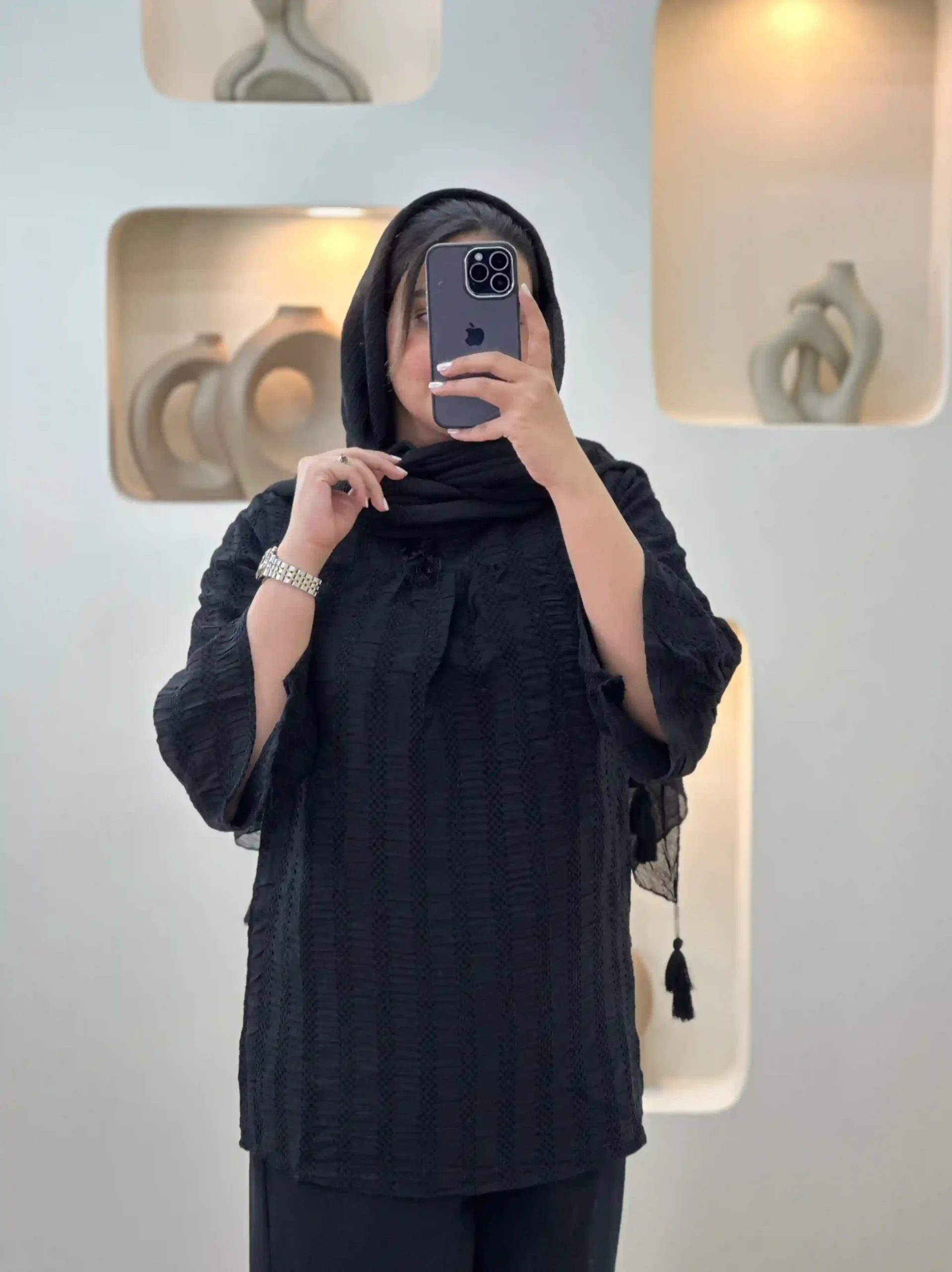 تونیک منگوله کوک دوزی-7108 - مشکی