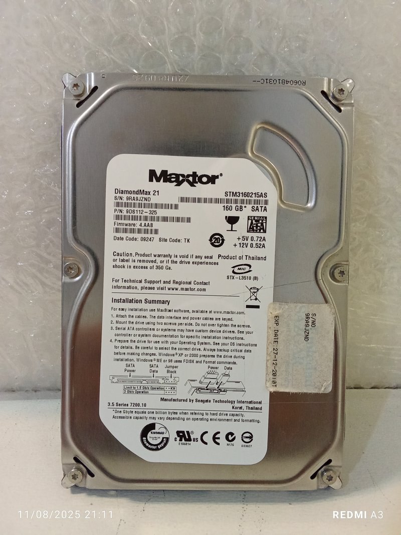 هارد 160گیگ MAXTOR مدلDIAMONDMAX 21(استوک)