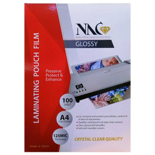 طلق پرس NAC مدل 125 میکرون براق سایز A4 بسته 100 عددی