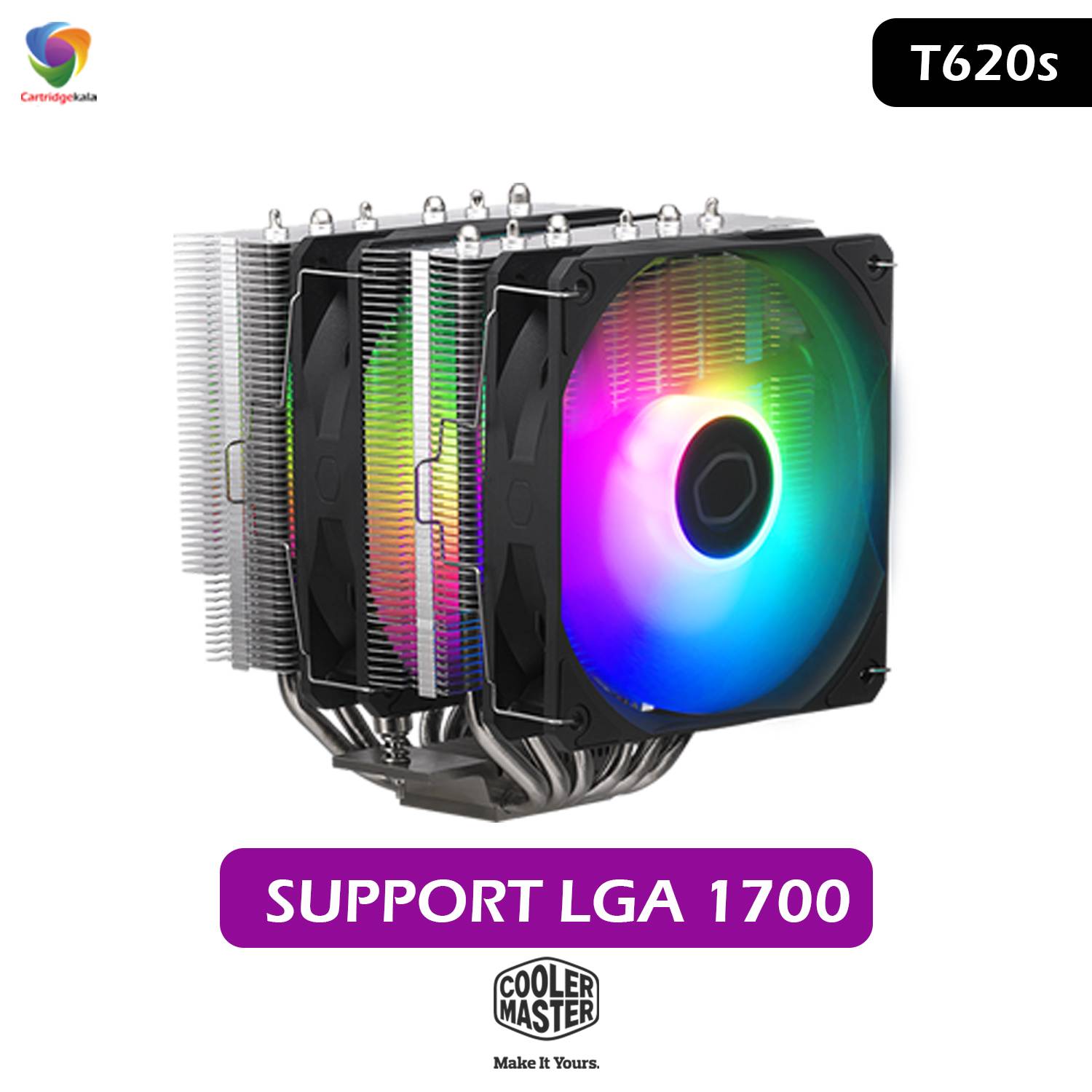 خنک کننده پردازنده کولر مستر مدل T620s ARGB LGA1700