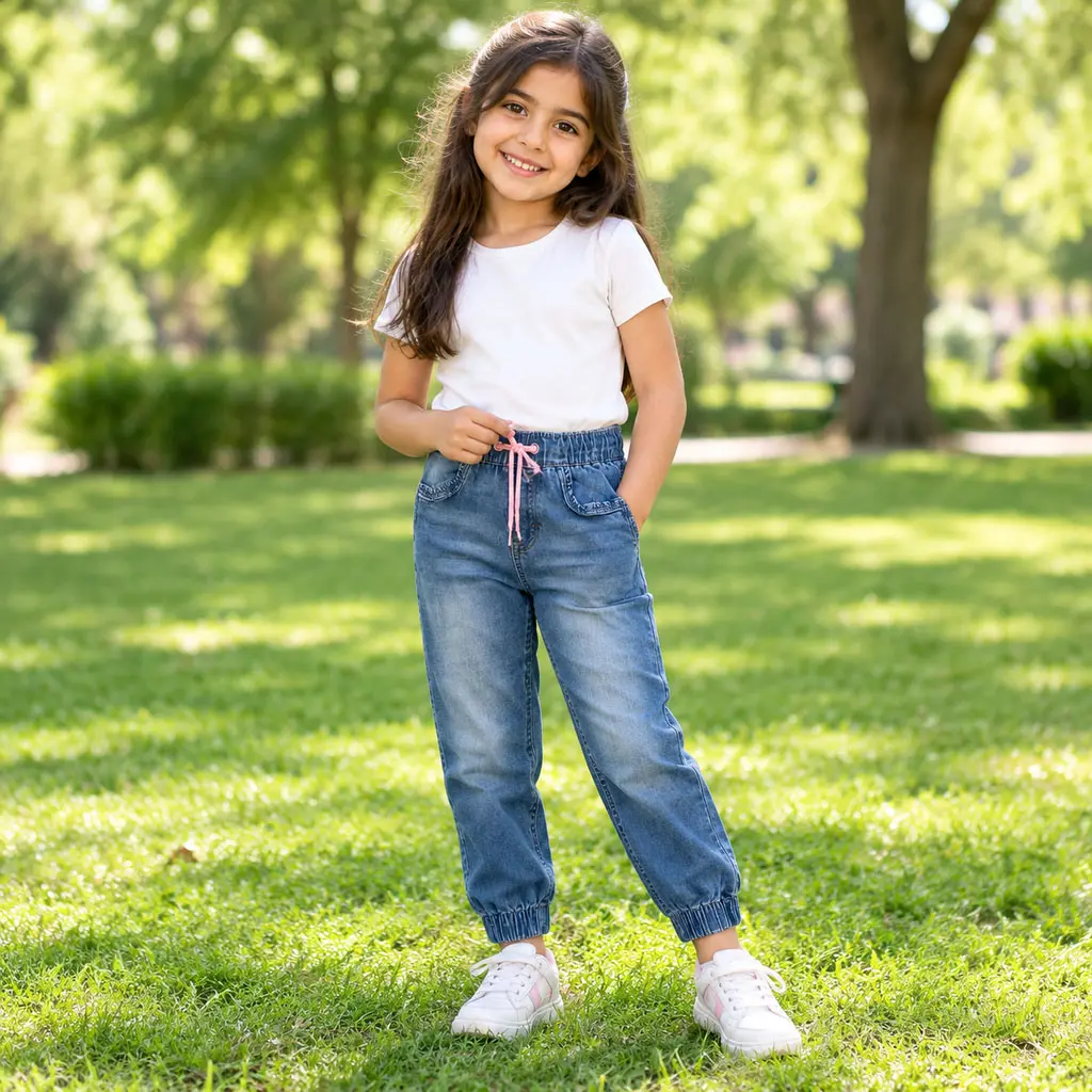 شلوار لی دخترانه دمپا کش لوپیلو کد 4773