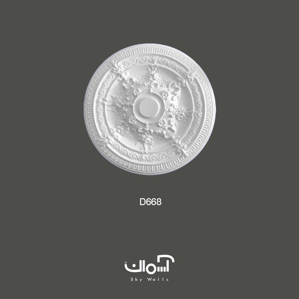 گل سقفی پلی یورتان قطر 68 سانت کلاسیک 8745