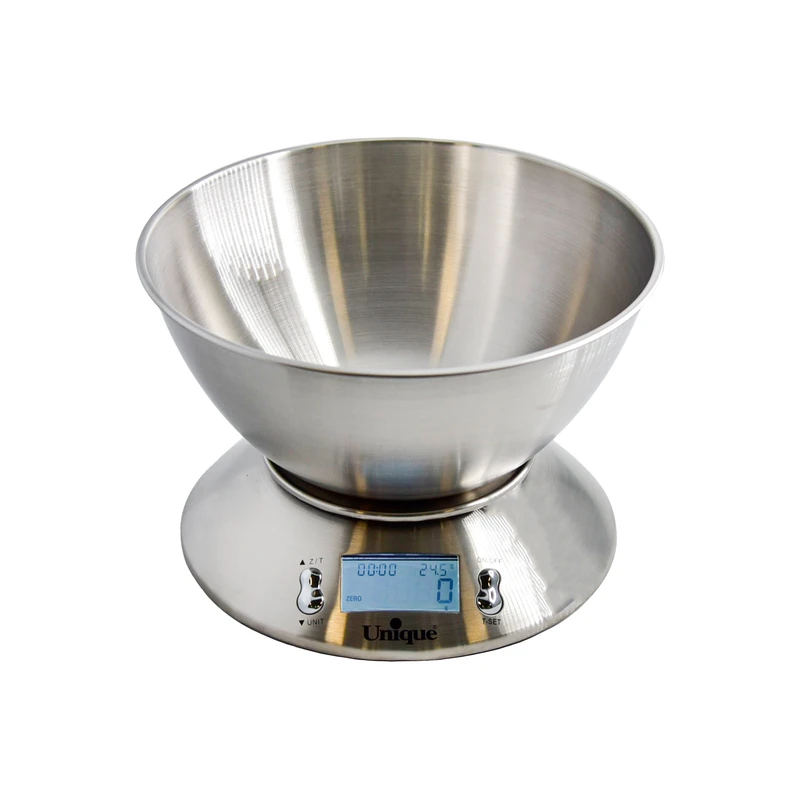 ترازوی آشپزخانه یونیک مدل UN-6518 کاسه دار استیل ۵ کیلویی
