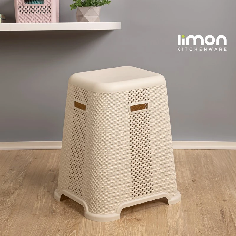 چهارپایه 50 سانتی طرح بافت لیمون مدل الوان کد 214335 - کرم