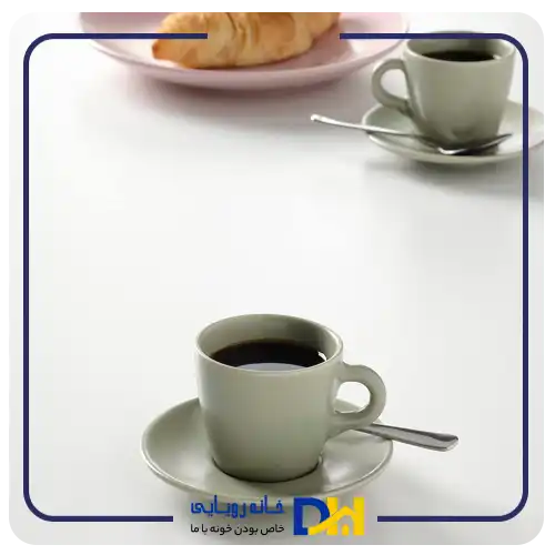 فنجان نعلبکی قهوه خوری سبز ایکیا FÄRGKLAR